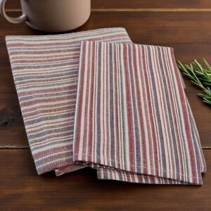 Set of Two NEW 19-Inch Longaberger Market Stripe Single Square Napkins